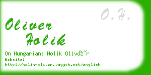 oliver holik business card